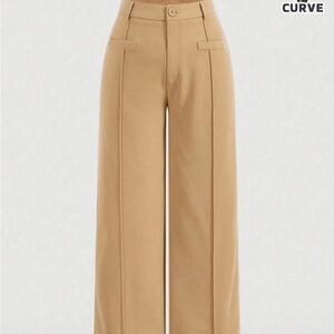Tan Wide-Leg Women's Pants